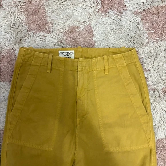 Nili Lotan Cropped Mustard Yellow Women's Pants